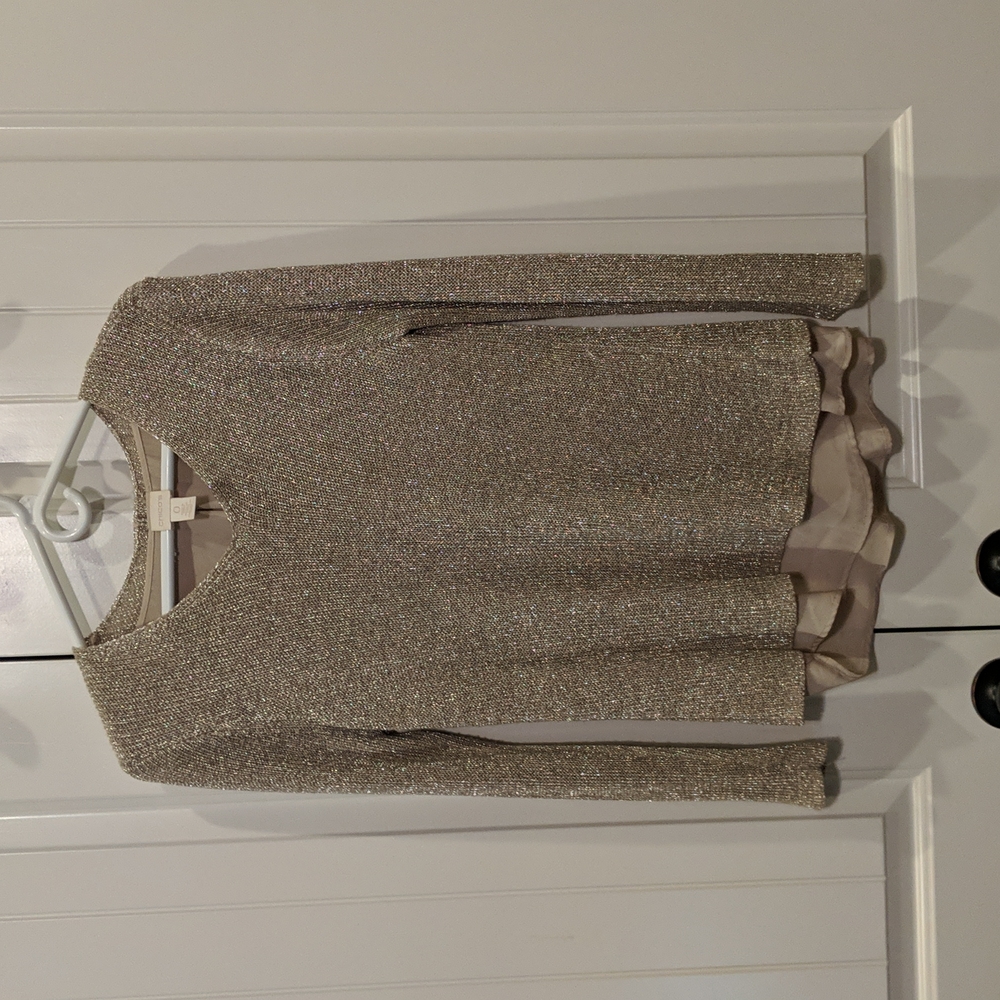 Chicos Size 0 Gold Sweater Blouse